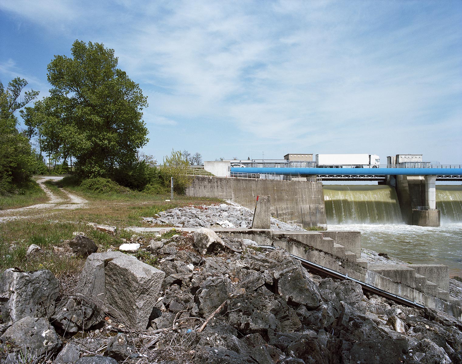 Pont sur le Rhône au barrage de Charmes - 2012